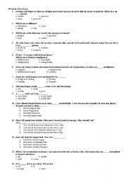 Eighth Grades First Exam Paper including unit 1-2-3