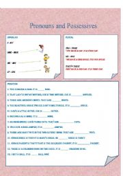 English Worksheet: Pronouns and Possessives