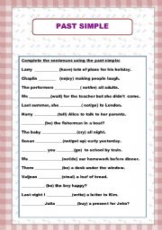 English Worksheet: PAST SIMPLE