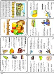 Thanksgiving vocabulary - minibook