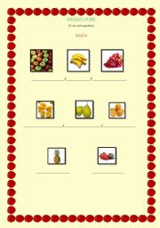 English worksheet: GROCERY STORE (Fruits and vegetables)