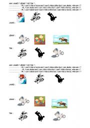 English worksheet: Can/ cant plus activities