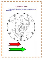 English Worksheet: Telling the time ( clock handicraft and exercises)