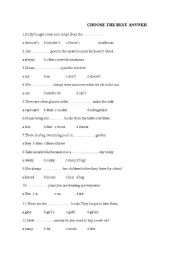 English worksheet: best answers