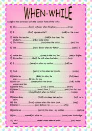 English Worksheet: when-while