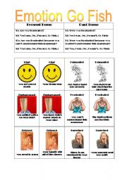 English Worksheet: Emotion Go Fish