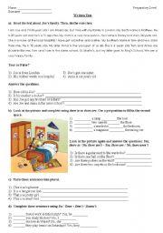 English Worksheet: written test- elementary level