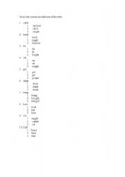 English Worksheet: Circle the correct  second form of the verb