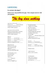 English Worksheet: THE BOY DOES NOTHING