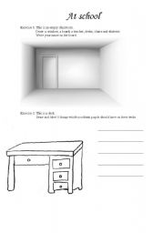 English worksheet: At school