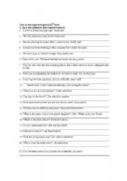 English Worksheet: Reported speech