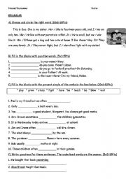 English Worksheet: 4rd grade