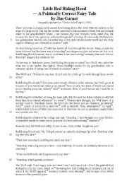 English Worksheet: Little Red Riding Hood - politically correct version