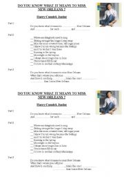 English Worksheet: Miss New Orleans - Harry Connick Junior