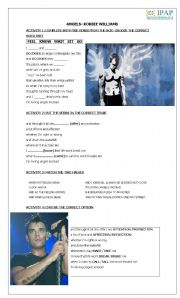 English Worksheet: ANGELS-ROBBIE WILLIAMS