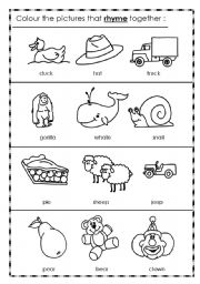 English Worksheet: Rhyming Words