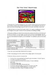 English worksheet: Our Town Game Board Project