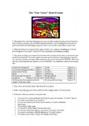 English Worksheet: Our Town Game Board Project