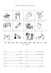 English Worksheet: What are they going to do?