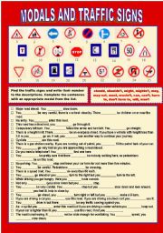 English Worksheet: Modals and Traffic Signs