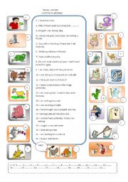 English Worksheet: Tenses Revision (with funny pictures)