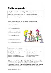 English Worksheet: Polite requests - requests and asking for permission