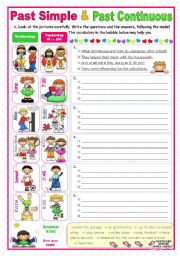 English Worksheet: Simple Past or Past Continuous?  -  A communicative approach