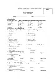 English worksheet: English written test