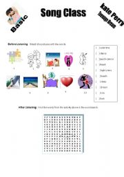 English Worksheet: Kate Perry -Teenage Dream for Elementary ss!