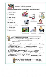 English Worksheet: The Chores