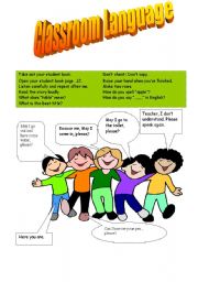 English Worksheet: Classroom language