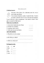 English worksheet: Past Simple Tense