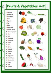 fruits & vegetables a-z