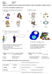 English Worksheet: a general quiz of star signs, giving directions, environment etc. 