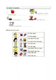 English worksheet: present simple tense