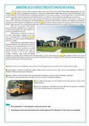 English Worksheet: AMERICAS FIRST NIGHT HIGH SCHOOL
