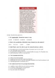 English Worksheet: anti-smoking vaccine