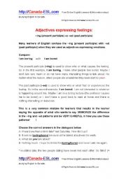 English worksheet: feeling adjectives