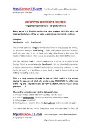 English Worksheet: feeling adjectives