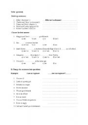 English Worksheet: to  be