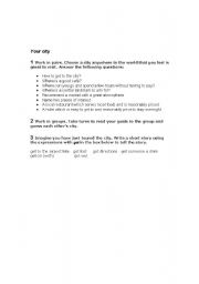 English Worksheet: a new city