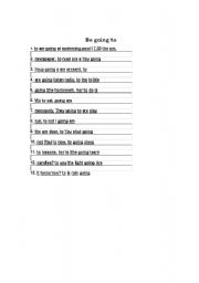 English Worksheet: be goting to