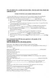 English worksheet: Making generalizations and statistics