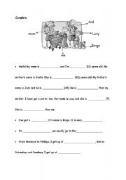 English worksheet: Complete