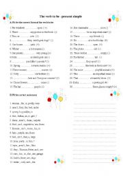 English Worksheet: to be present simple