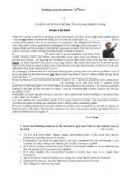 English Worksheet: Respect the land- Al Gore