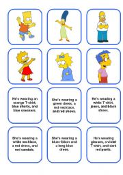 English Worksheet: Clothes - memory game