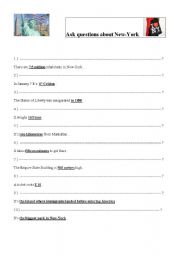 English worksheet: How to ask questions about New York 