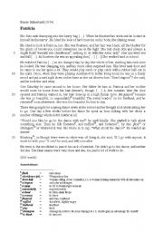 English worksheet: short story Patricia by Fraser Sutherland