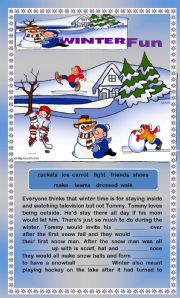 English Worksheet: Comprehension - Winter Fun